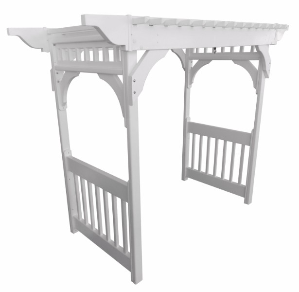 Berlin Gardens Vinyl Swing Arbor w/ Concrete Anchors (Clay Color)